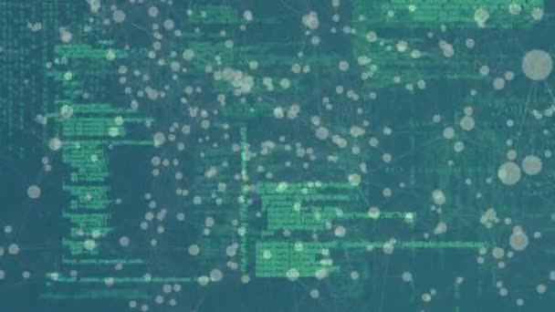 绿色空间中分子上的数据处理动画 人类生物学 科学和技术概念数码视频 — 图库视频影像
