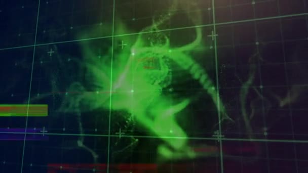 Animatie Van Kleurrijke Rechthoeken Aders Groene Zwarte Ruimte Menselijk Biologie — Stockvideo