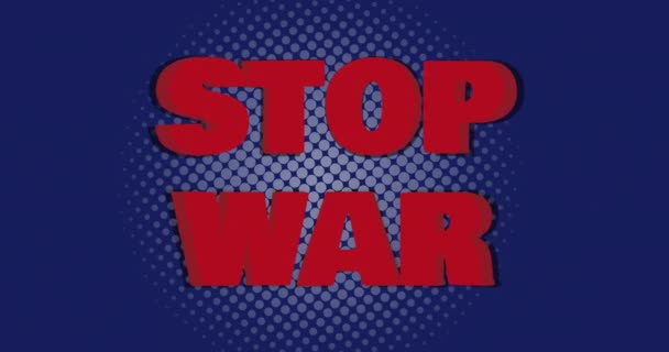 Animationen Von Stop War Machen Friedenstext Auf Blauem Hintergrund Ukraine — Stockvideo