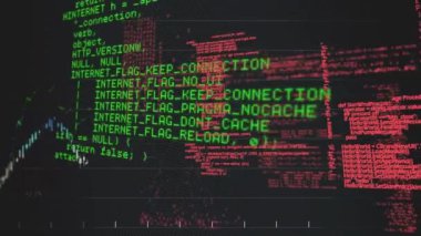 İstatistiklerle veri işleme animasyonu. küresel hesaplama ve veri işleme kavramı dijital olarak oluşturulmuş video.