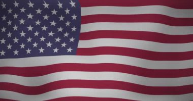 Amerika Birleşik Devletleri bayrağını sallayan animasyon. Ulusal semboller, vatanseverlik ve bağımsızlık kavramı dijital olarak oluşturulmuş video.