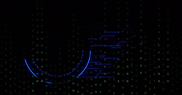 Animación Candado Seguridad Línea Codificación Binaria Procesamiento Datos Concepto Global — Vídeos de Stock