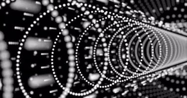 Siyah arkaplan üzerinde hareket eden bağlantı ağının animasyonu. küresel bağlantılar ve ağ konsepti dijital olarak oluşturulmuş konsept.