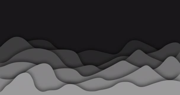 Κινούμενο Φόντο Κινούμενα Γκρίζα Και Μαύρα Κύματα Έννοια Χρώμα Κίνηση — Αρχείο Βίντεο