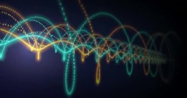 Siyah arkaplan üzerinde hareket eden neon bağlantı ağının animasyonu. küresel bağlantılar ve ağ konsepti dijital olarak oluşturulmuş konsept.