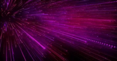 Hareket eden pembe ve mor çizgilerle arka plan animasyonu. renk, hareket ve dijital arayüz kavramı dijital olarak oluşturulmuş video.