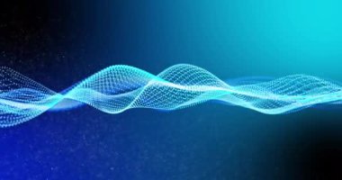 Mavi arkaplanda dalgalanan mavi dijital ağ animasyonu. örüntü ve hareket konsepti dijital olarak oluşturulmuş video.