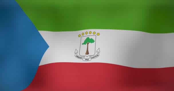 Animación Bandera Movimiento Guinea Ecuatorial Ondeando Patriotismo Nacional Concepto Celebración — Vídeos de Stock