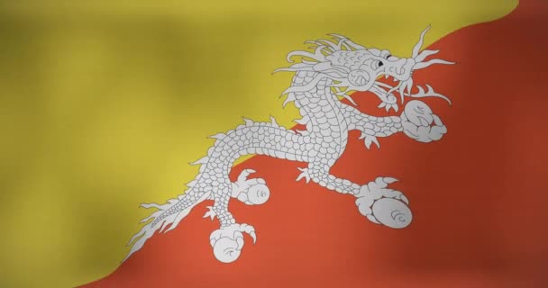 Animazione Della Bandiera Mobile Del Bhutan Che Sventola Patriottismo Nazionale — Video Stock