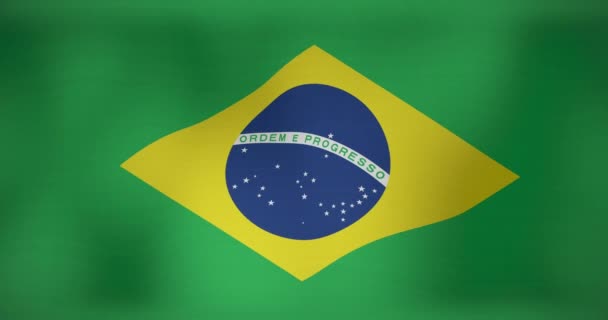 Animazione Bandiera Mobile Sventolando Brasiliano Patriottismo Nazionale Concetto Celebrazione Video — Video Stock