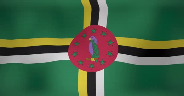 Κινούμενη Σημαία Της Dominica Κυματίζει Εθνικός Πατριωτισμός Και Εορτασμός Έννοια — Αρχείο Βίντεο