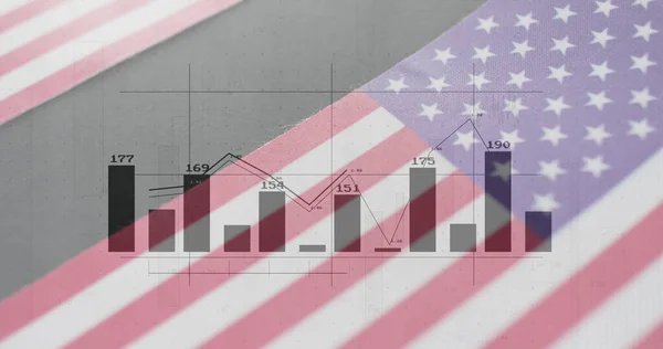 Imagen Del Procesamiento Datos Sobre Bandera América Negocio Global Finanzas —  Fotos de Stock