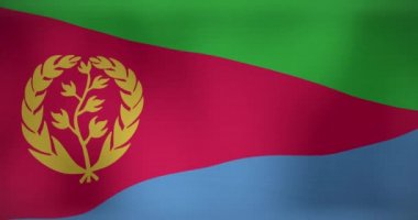 Hareket eden eritrea bayrağının animasyonu. Ulusal vatanseverlik ve kutlama konsepti dijital olarak oluşturulmuş video.