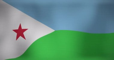 Hareket eden djibouti bayrağının animasyonu. Ulusal vatanseverlik ve kutlama konsepti dijital olarak oluşturulmuş video.