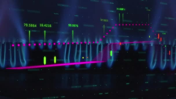 Animation Changing Financial Data Graphs Gas Flames Ukraine Crisis International — Stock Video
