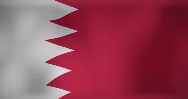 Κινούμενα Σχέδια Της Κυματίζουσας Σημαίας Του Bahrain Εθνικός Πατριωτισμός Και — Αρχείο Βίντεο