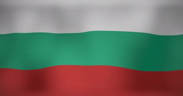 ブルガリア波の移動フラグのアニメーション 愛国心とお祝いの概念デジタルで生成されたビデオ — ストック動画