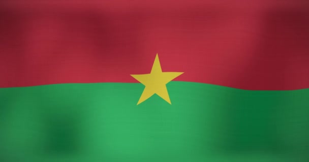 Animation Moving Flag Burkina Waving National Patriotism Celebration Concept Digitally — Stock Video