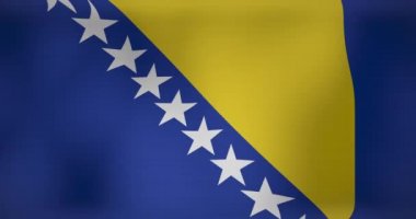 Hareket eden Bosna bayrağı ve sallanan Herzegovina 'nın animasyonu. Ulusal vatanseverlik ve kutlama konsepti dijital olarak oluşturulmuş video.