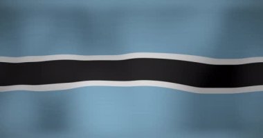 Botsvana sallanan bayrağın animasyonu. Ulusal vatanseverlik ve kutlama konsepti dijital olarak oluşturulmuş video.