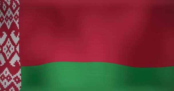 Animáció Mozgó Zászló Belarus Integetett Nemzeti Patriotizmus Ünneplés Koncepció Digitálisan — Stock videók