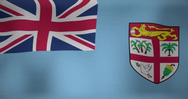Animation Rörlig Flagga Fiji Viftande Nationell Patriotism Och Firande Koncept — Stockvideo