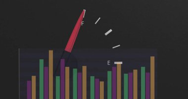 Araba panelinin üzerinde veri işleme resmi. küresel iş, finans, bağlantılar ve dijital arayüz konsepti dijital olarak oluşturulmuş görüntü.