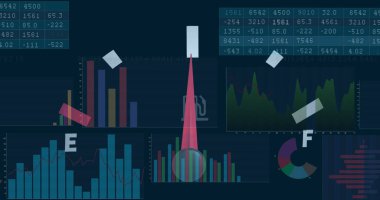 Araba panelinin üzerinde veri işleme resmi. küresel iş, finans, bağlantılar ve dijital arayüz konsepti dijital olarak oluşturulmuş görüntü.