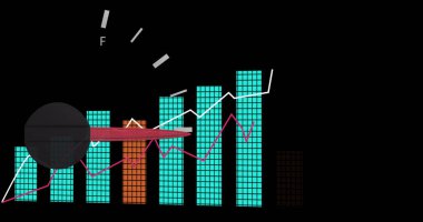 Araba panelinin üzerinde veri işleme resmi. küresel iş, finans, bağlantılar ve dijital arayüz konsepti dijital olarak oluşturulmuş görüntü.