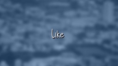 Şehir manzarası üzerinde metin gibi bir animasyon. Sosyal medya ve iletişim arayüzü kavramı dijital olarak oluşturulmuş video.