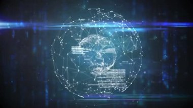 Dünya çapında bağlantı ve veri işleme ağının animasyonu. küresel iş ve dijital arayüz kavramı dijital olarak oluşturulmuş video.