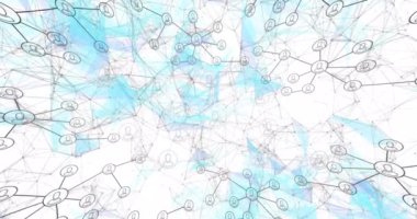 Beyaz arkaplan üzerinde insan simgeleriyle bağlantı ağının animasyonu. küresel ağ, hesaplama, veri işleme ve dijital arayüz kavramı dijital olarak oluşturuldu.