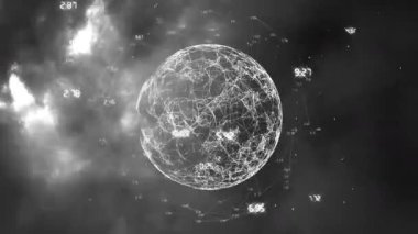 Dünya üzerindeki sayılarla bağlantı ağının animasyonu. küresel bağlantılar, dijital arayüz ve ağ konsepti dijital olarak oluşturulmuş video.