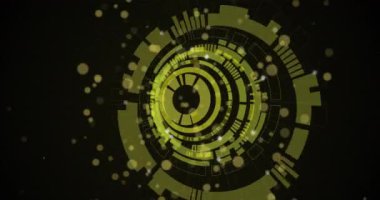 Kablo taramasında parlayan noktaların animasyonu. küresel hesaplama, veri işleme, teknoloji ve dijital arayüz kavramı dijital olarak oluşturulmuş video.