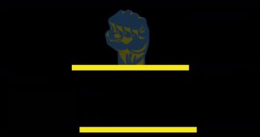 Yumruk animasyonu ve ben Ukrayna 'nın yanında duruyoruz. Ukrayna krizi, destek ve uluslararası politika konsepti dijital olarak oluşturuldu.