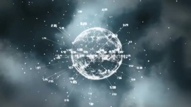 Dünya üzerindeki sayılarla bağlantı ağının animasyonu. küresel bağlantılar, dijital arayüz ve ağ konsepti dijital olarak oluşturulmuş video.