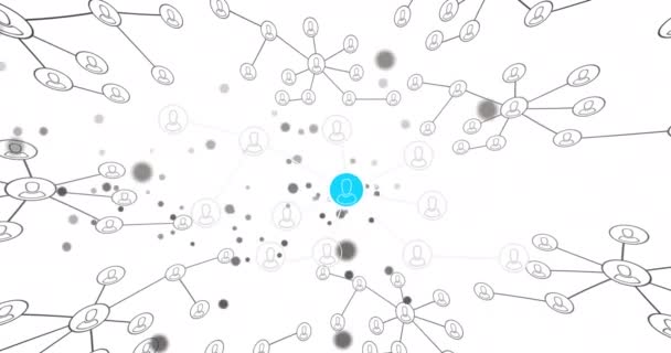 Animação Rede Conexões Com Ícones Pessoas Sobre Fundo Branco Conceito — Vídeo de Stock