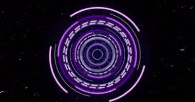 Kapsam taramasında parlayan ışık izlerinin animasyonu. küresel hesaplama, veri işleme, teknoloji ve dijital arayüz kavramı dijital olarak oluşturulmuş video.