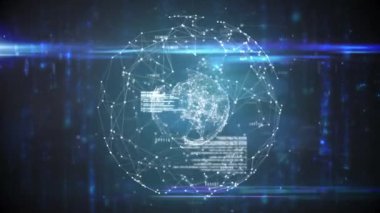 Dünya çapında bağlantı ve veri işleme ağının animasyonu. küresel iş ve dijital arayüz kavramı dijital olarak oluşturulmuş video.