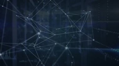 Sunucular üzerinden bağlantı ağının animasyonu. global internet, bilgisayarlar, veri işleme, bağlantılar ve teknoloji konsepti dijital olarak oluşturulmuş video.