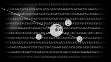 Siyah arkaplanda pembe ikili kodlu simgelerle bağlantı ağının animasyonu. küresel bağlantılar, ağ, veri işleme ve teknoloji konsepti dijital olarak oluşturulmuş video.