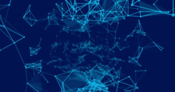 Animação Rede Conexões Fundo Azul Conexões Globais Conceito Processamento Dados — Vídeo de Stock