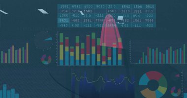 Araba panelinin üzerinde veri işleme resmi. küresel iş, finans, bağlantılar ve dijital arayüz konsepti dijital olarak oluşturulmuş görüntü.