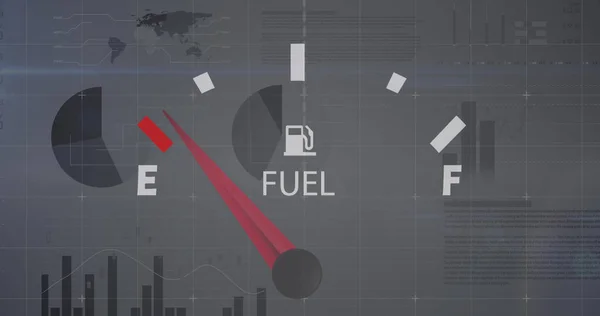 Imagen Del Procesamiento Datos Sobre Panel Del Automóvil Negocio Global — Foto de Stock