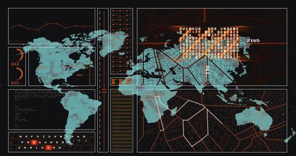 Изображение Обработки Данных Соединений Карте Мира Глобальные Онлайн Соединения Цифровой — стоковое фото