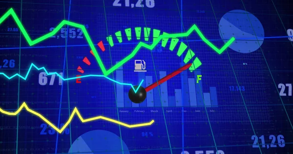 Bild Der Datenverarbeitung Über Der Autotafel Globales Geschäft Finanzen Verbindungen — Stockfoto