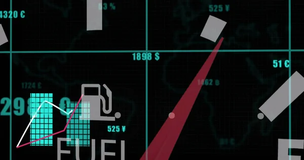 Imagen Del Procesamiento Datos Sobre Panel Del Automóvil Negocio Global — Foto de Stock