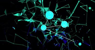 Işıldayan linkler üzerinden insan simgeleriyle bağlantı ağının animasyonu. küresel ağ, hesaplama, veri işleme ve dijital arayüz kavramı dijital olarak oluşturuldu.