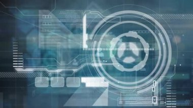 Çeşitli verilerle mavi ekran üzerinden bağlantı ağının animasyonu. küresel ağ, iş dünyası, bağlantılar ve teknoloji konsepti dijital olarak oluşturulmuş video.
