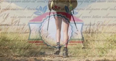 Bağımsızlık Günü 'nün animasyonu. Çeşitli çiftler yürüyüş yaparken yazılmış. Vatanseverlik ve kutlama konsepti dijital olarak oluşturulmuş video.